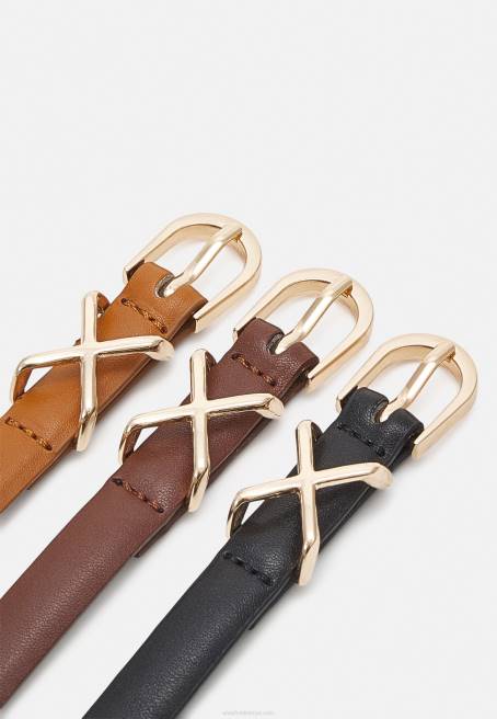 3\'lü kemer siyah/kahverengi/konyak Anna Field F2022737 kadınlar