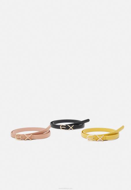 3'lü kemer siyah/pembe altın rengi/hardal sarısı Anna Field F2022750 kadınlar