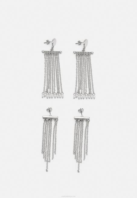 2'li gümüş renkli küpe paketi Anna Field F2022663 kadınlar