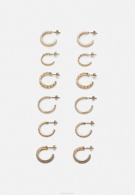 6'lı altın rengi küpe paketi Anna Field F2022661 kadınlar