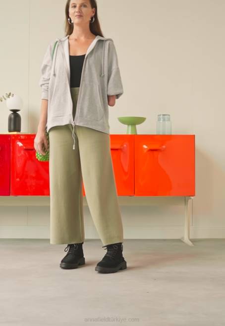 bağcıklı bilekte bot siyah Anna Field F2022038 kadınlar