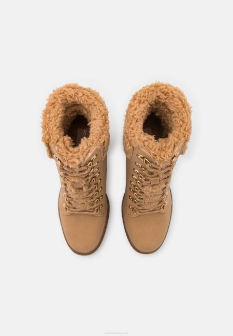 deri bağcıklı bilekte bot bej Anna Field F2022024 kadınlar