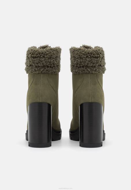 deri bağcıklı bilekte bot haki Anna Field F2022017 kadınlar