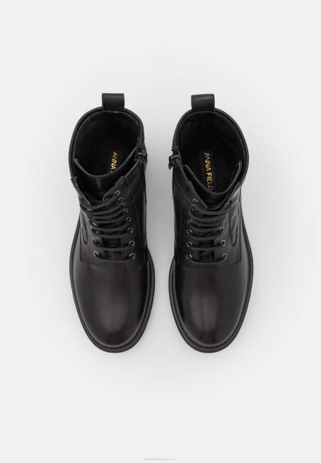 deri bağcıklı yarım bot siyah Anna Field F2022026 kadınlar