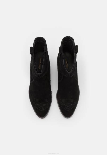 deri kovboy/bisikletçi bilekte bot siyah Anna Field F2022050 kadınlar