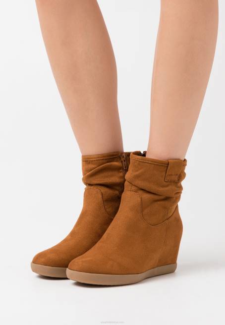 kışlık çizme kama yarım çizmeler konyak Anna Field F2022064 kadınlar