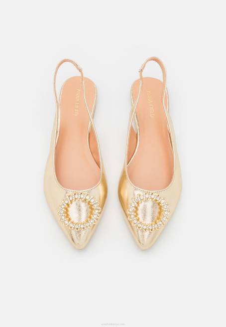arkası açık iskarpin bale altın pompaları Anna Field F2022185 kadınlar