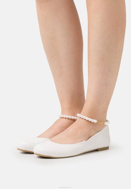 ayak bileği askılı bale pompaları beyaz Anna Field F2022178 kadınlar