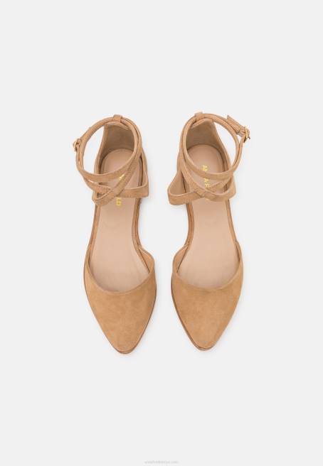 deri ayak bileği askılı babet bej Anna Field F2022170 kadınlar