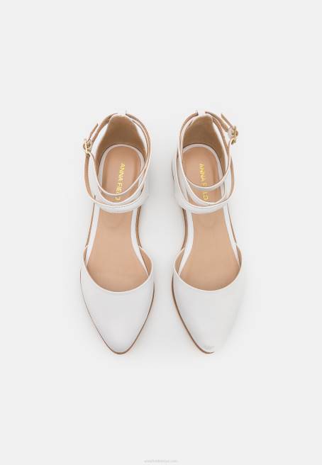 deri ayak bileği askılı bale pompaları beyaz Anna Field F2022180 kadınlar