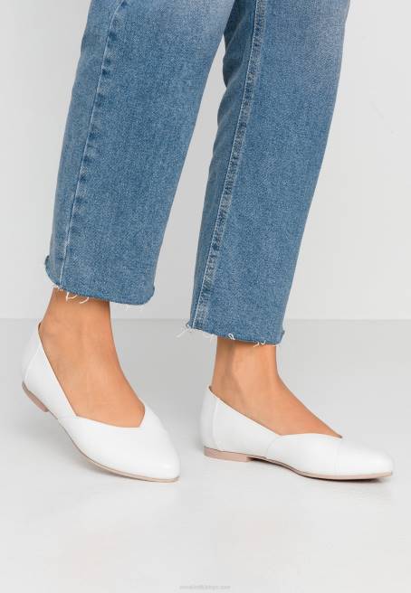 deri balerinler bale pompaları beyaz Anna Field F2022135 kadınlar