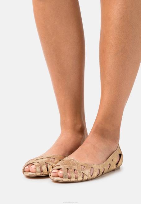 deri peeptoe bale pompaları altın Anna Field F2022131 kadınlar