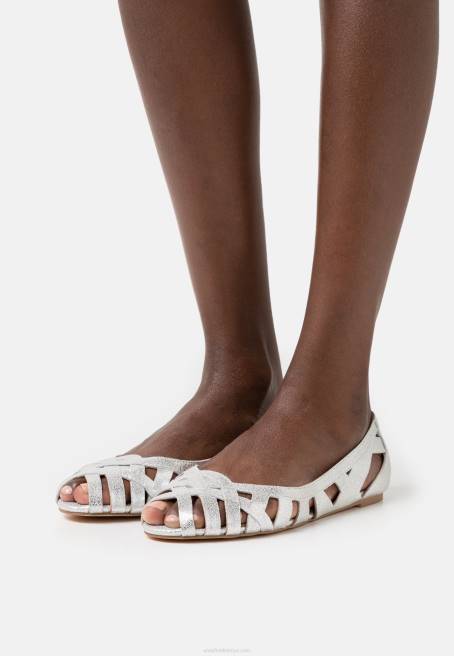 deri peeptoe bale pompaları gümüş Anna Field F2022142 kadınlar