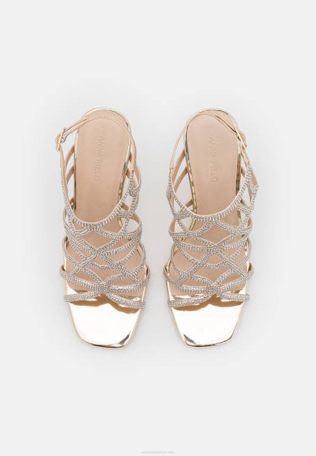 deri yüksek topuklu sandalet altın Anna Field F2021354 kadınlar