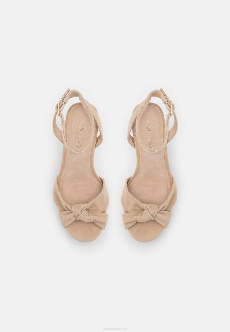 deri yüksek topuklu sandalet bej Anna Field F2021578 kadınlar