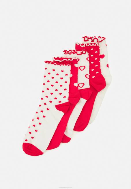5'li çorap beyaz/kırmızı Anna Field F2021130 kadınlar