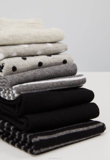 8pp puantiyeli çizgili çorap gri Anna Field F2021144 kadınlar