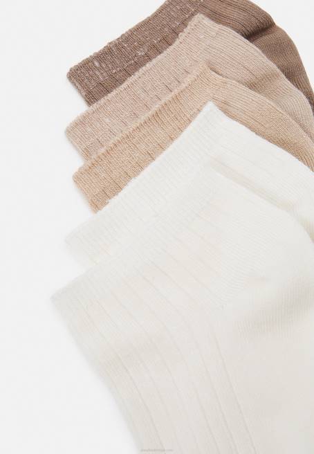 yumuşak nervürlü spor ayakkabı çorap 5\'li bej çorap Anna Field F2021118 kadınlar