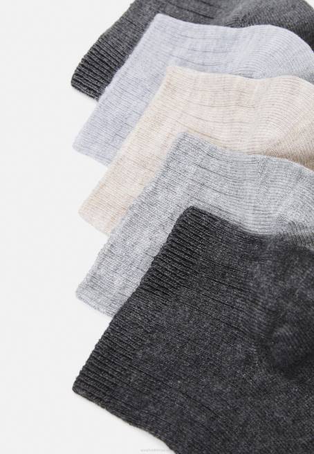 yumuşak nervürlü spor çorap 5\'li çorap gri/bej Anna Field F2021135 kadınlar
