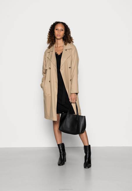 dantel ekleme v yaka gevşek elbise jumper elbise siyah Anna Field F202227 kadınlar