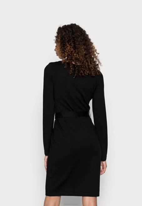 dantel ekleme v yaka gevşek elbise jumper elbise siyah Anna Field F202227 kadınlar