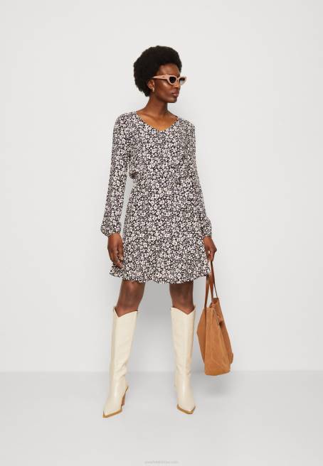 günlük elbise siyah/beyaz Anna Field F20225 kadınlar