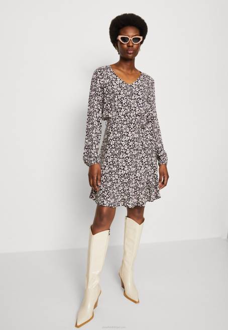 günlük elbise siyah/beyaz Anna Field F20225 kadınlar