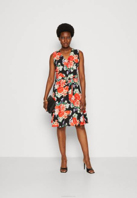 günlük elbise siyah/kırmızı Anna Field F20217 kadınlar