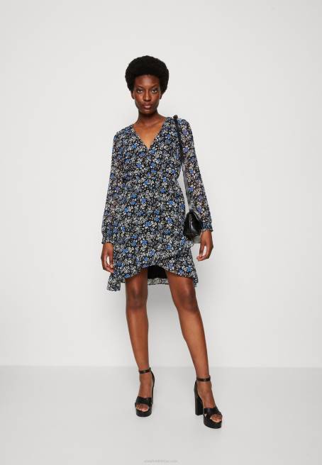 günlük elbise siyah/çok renkli Anna Field F20227 kadınlar