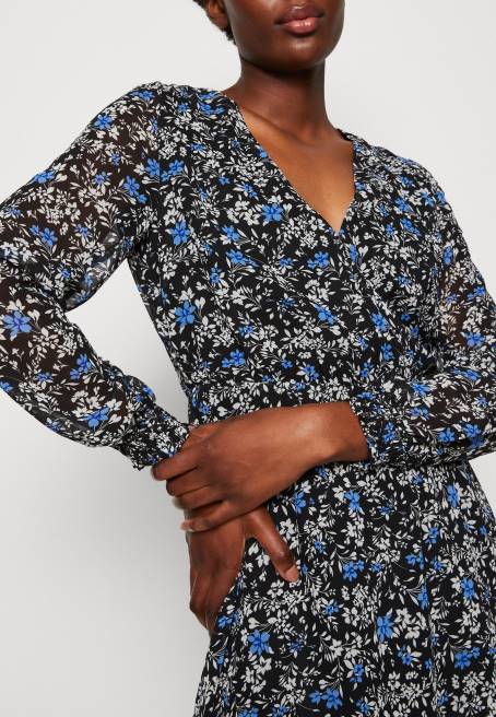 günlük elbise siyah/çok renkli Anna Field F20227 kadınlar