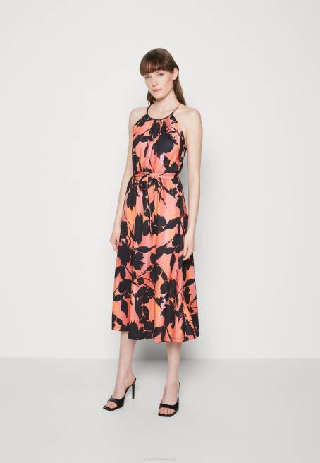 jarse elbise siyah/turuncu Anna Field F20247 kadınlar