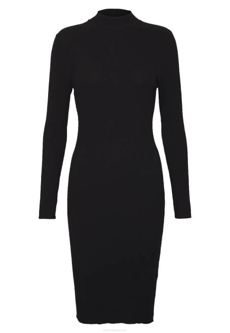 mürettebat ausschnitt bodycon ripp mini strickkleid shift elbise siyah Anna Field F202204 kadınlar