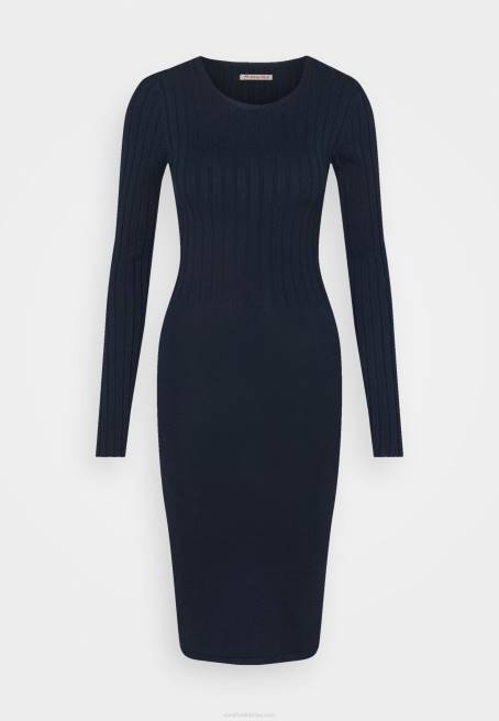 mürettebat ausschnitt ripp top bodycon mini strickkleid shift elbise koyu mavi Anna Field F202205 kadınlar