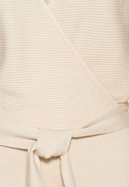 mini strikkleid mit grtel shift elbise kırık beyaz Anna Field F202203 kadınlar