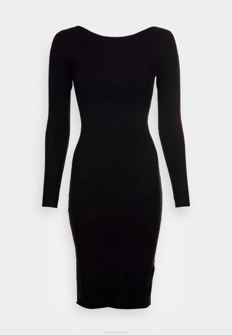 offener rcken bodycon mini strickkleid shift elbise siyah Anna Field F202193 kadınlar