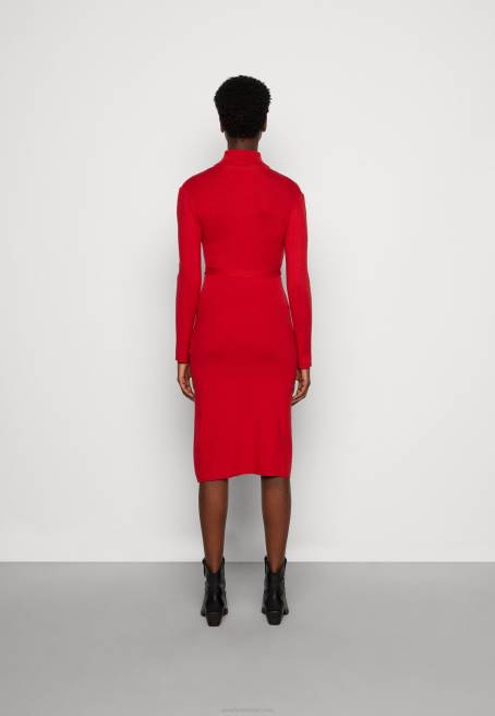 rollkragen ripp mini strickkleid mit grtel jumper elbise kırmızı Anna Field F202232 kadınlar