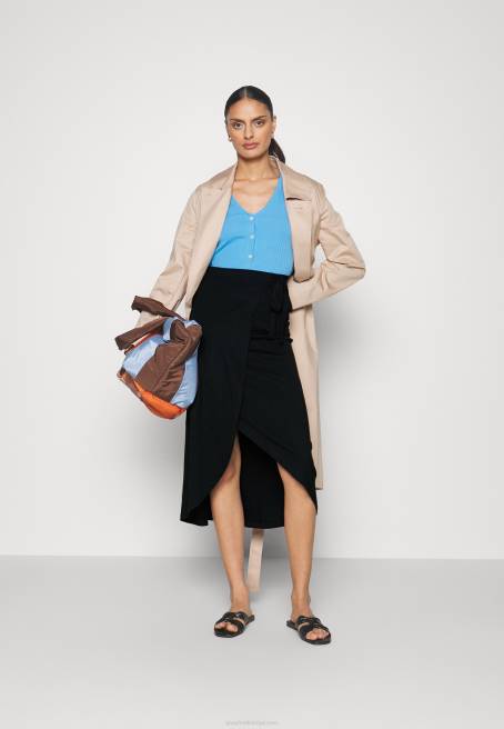 basic anvelop midi etek a-line etek siyah Anna Field F202787 kadınlar