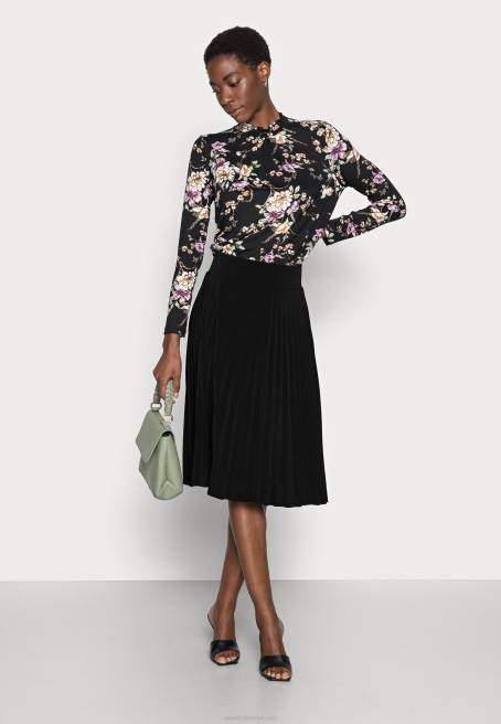 plisse a-line mini etek a-line etek siyah Anna Field F202776 kadınlar