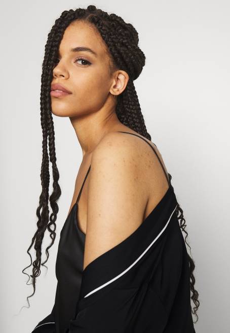 amanda saten sabahlık sabahlık siyah Anna Field F2021088 kadınlar