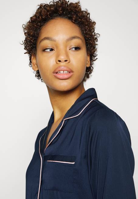 amanda uzun kollu kısa takım pijama takımı lacivert Anna Field F2021059 kadınlar