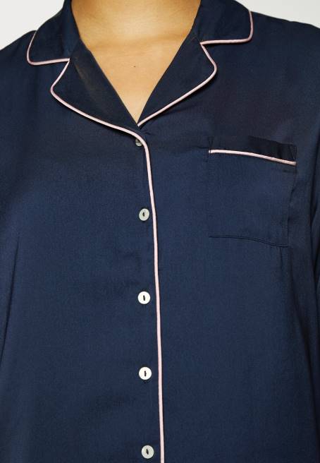 amanda uzun kollu kısa takım pijama takımı lacivert Anna Field F2021059 kadınlar