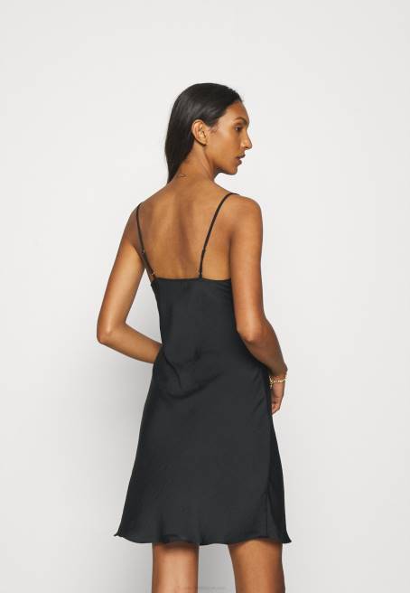 dövmeli saten gecelik gecelik siyah Anna Field F2021050 kadınlar