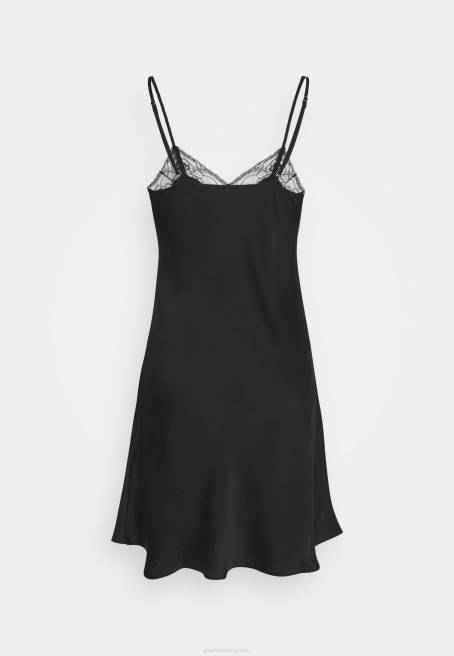 dövmeli saten gecelik gecelik siyah Anna Field F2021050 kadınlar