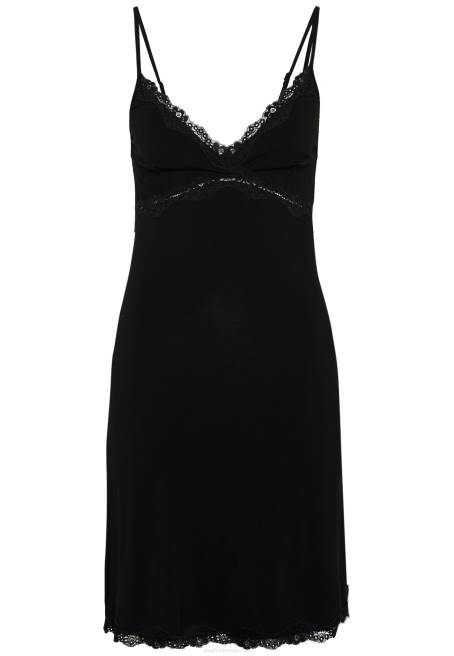 heidi kısa kollu viskon gecelik gecelik siyah Anna Field F2021038 kadınlar