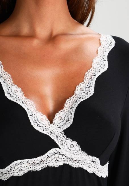 heidi uzun kollu viskon gecelik gecelik siyah Anna Field F2021039 kadınlar