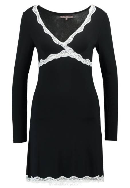 heidi uzun kollu viskon gecelik gecelik siyah Anna Field F2021039 kadınlar