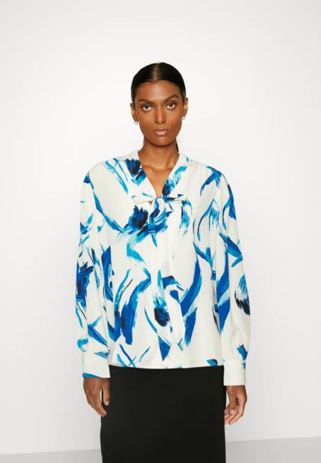 düğmeli bluz beyaz-mavi Anna Field F202679 kadınlar
