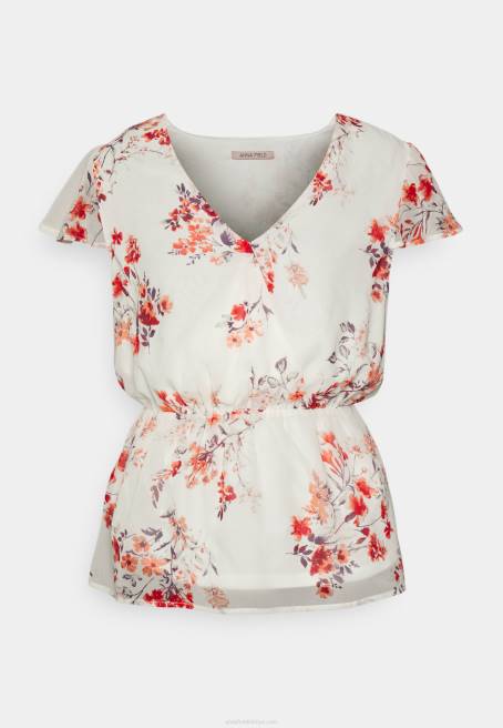 şifon anvelop kemerli bluz beyaz/kırmızı Anna Field F202691 kadınlar