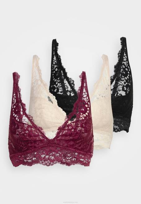 3pp bralet büstiyer siyah/bej/koyu kırmızı Anna Field F202936 kadınlar