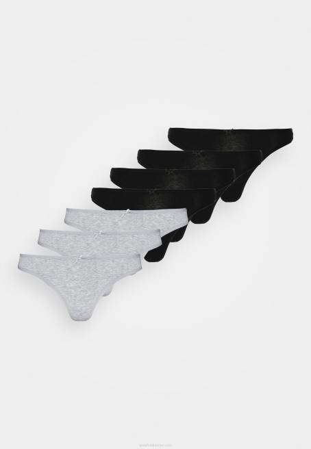 georgina 7pp tanga pamuklu tanga siyah/gri Anna Field F202976 kadınlar